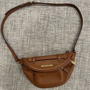Michael Kors Brown Crossbody Bag with Gold Hardware